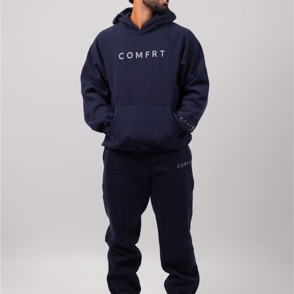 Comfrt Tranquil Unisex Navy Hoodie Size Med - Picture 2 of 4